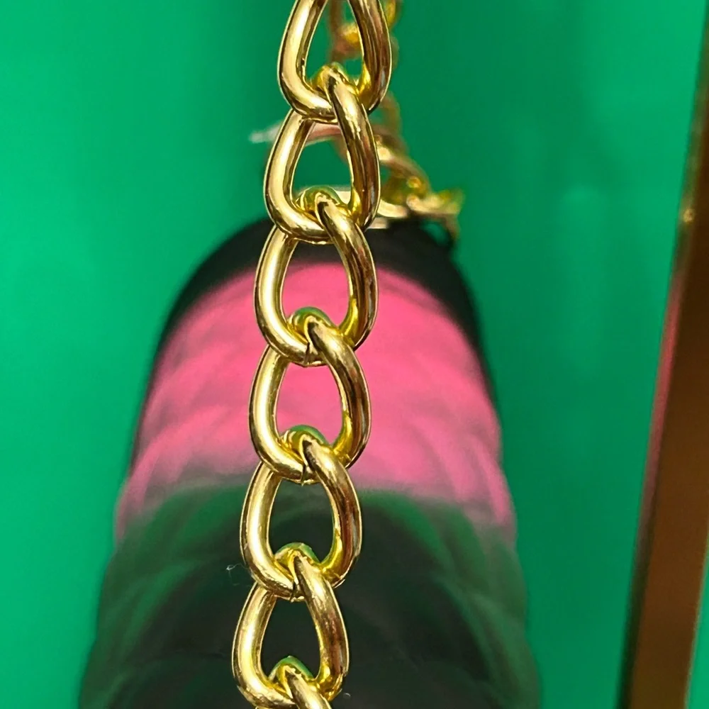 3 am USA Mix Tone Jelly Textured Crossbody Bag Approx. w/Charm 10 x 7 x 3.5 - Picture 7 of 17